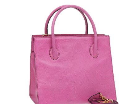 CELINE Hand Bag Leather 2way Pink Gold ar12381 Online