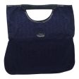 CELINE C Sulky Hand Bag Canvas Leather Navy yk15096 For Sale