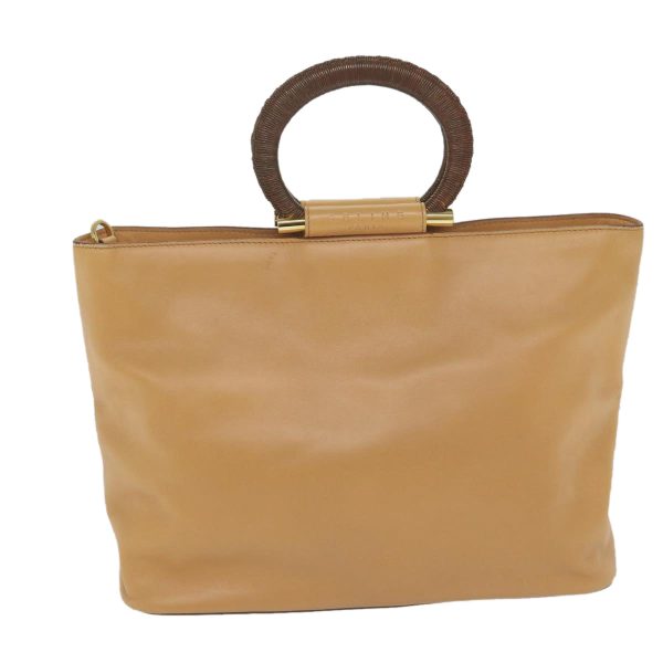 CELINE Hand Bag Leather 2way Beige Brown 63990 Hot on Sale