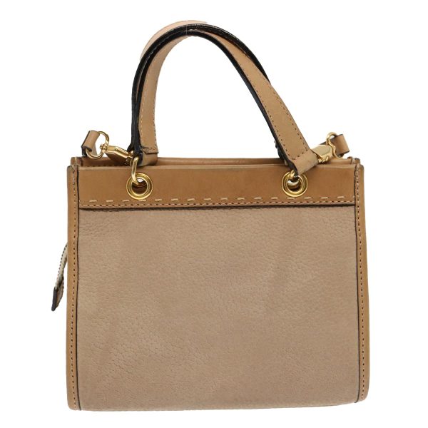 CELINE Hand Bag Leather 2way Beige 69861 Supply