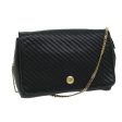 CELINE Chain Shoulder Bag Leather Black 67658 Online Hot Sale