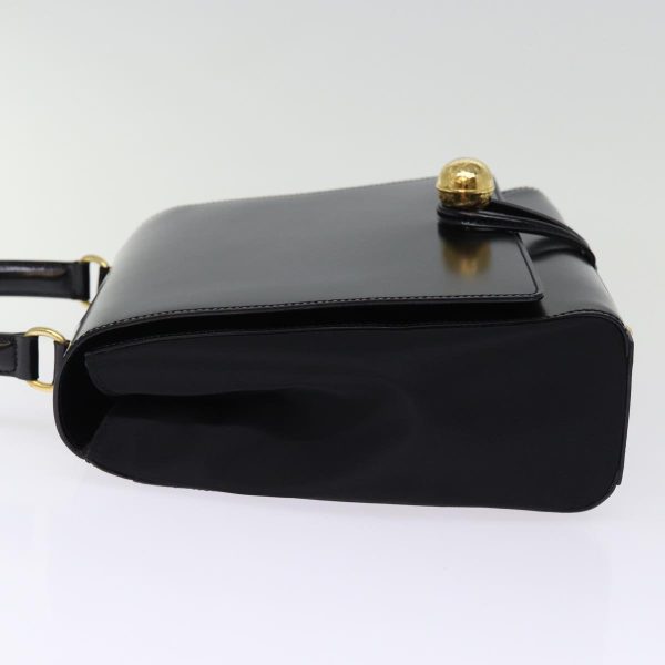 CELINE Hand Bag Patent leather 2way Black 76412 on Sale