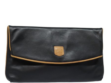 CELINE Clutch Bag Leather Black fm3562 Online now