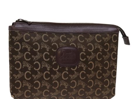 CELINE C Macadam Canvas Clutch Bag Brown bs14535 For Sale