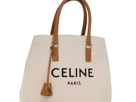 CELINE Horizontal Cabas Tote Bag Canvas Cream 74667 on Sale