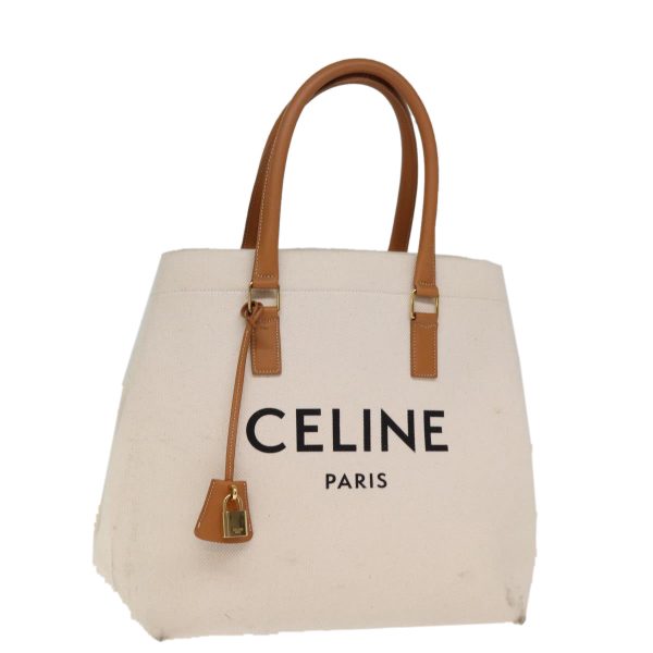 CELINE Horizontal Cabas Tote Bag Canvas Cream 74667 on Sale