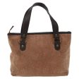 CELINE C Macadam Canvas Hand Bag Suede Brown 70595 Supply