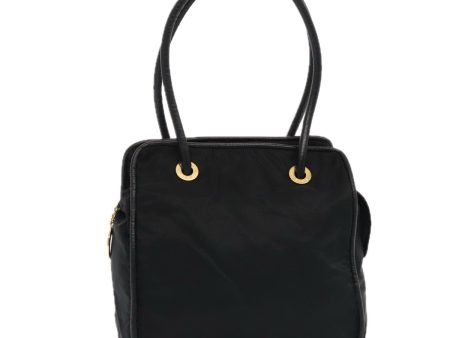 CELINE Hand Bag Nylon Black Gold 90215 For Cheap