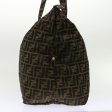 FENDI Zucca Canvas Boston Bag Nylon Brown Black  rd5456 Fashion