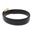 CELINE Horse Carriage Belt Leather 28  -32.3   Black ar9780 For Discount