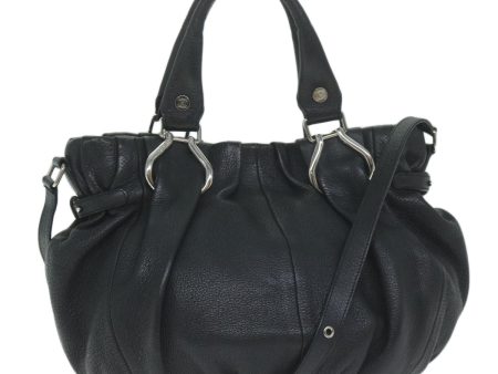 CELINE Hand Bag Leather Black bs11458 Supply