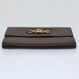 CELINE Horse Carriage Chain Wallet Leather Brown ar10223 Cheap