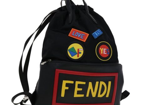 FENDI Backpack Nylon Leather Black Multicolor  ar7157A Supply