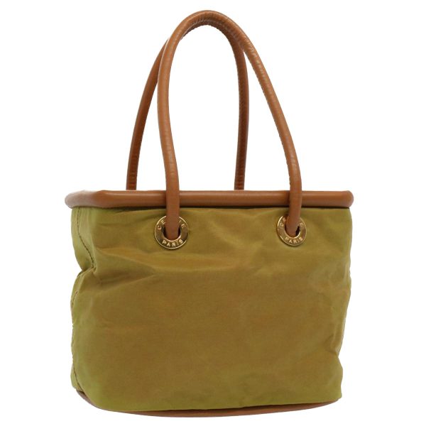 CELINE Hand Bag Nylon Leather Khaki 56308 Online Hot Sale