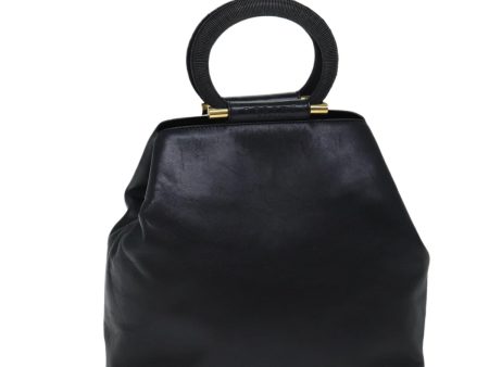 CELINE Hand Bag Leather Black 72409 Discount