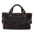 CELINE Hand Bag Leather Brown Gold 89146 For Sale