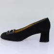 FENDI Pumps 36 1 2 pumps Suede Leather Black Silver  ti1921 For Sale