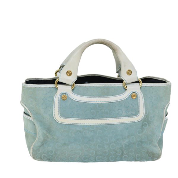 CELINE Hand Bag Suede Blue 79185 For Discount