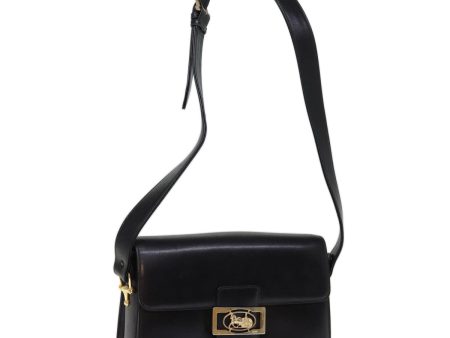 CELINE Horse Carriage Shoulder Bag Leather Black bs14459 Cheap