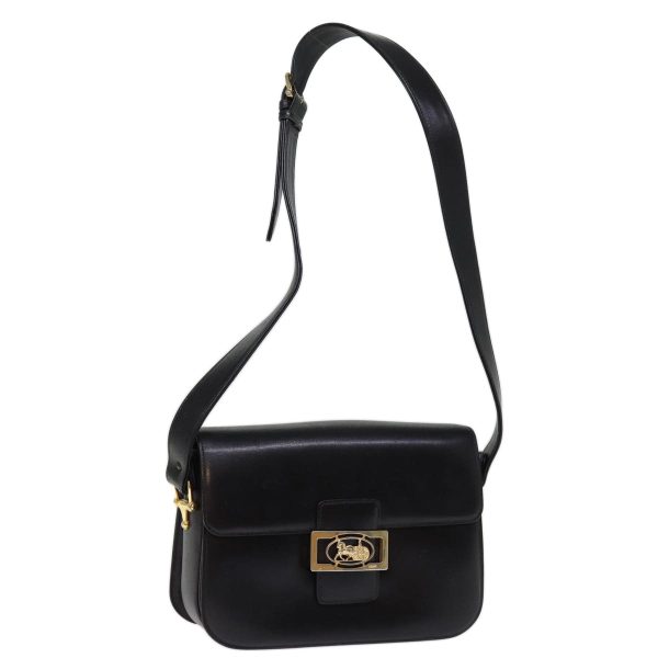 CELINE Horse Carriage Shoulder Bag Leather Black bs14459 Cheap