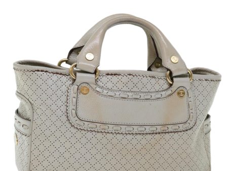 CELINE Hand Bag Leather Gray 70597 Hot on Sale