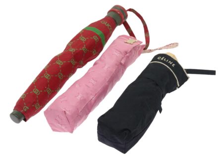 CELINE Gucci Macadam GG Folding Umbrella Nylon 3Set Pink Black Red bs8880 Supply