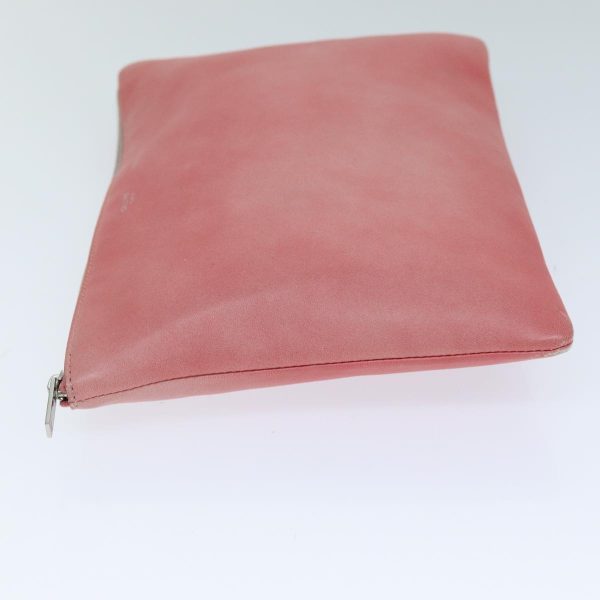 CELINE Clutch Bag Leather Pink 76410 on Sale