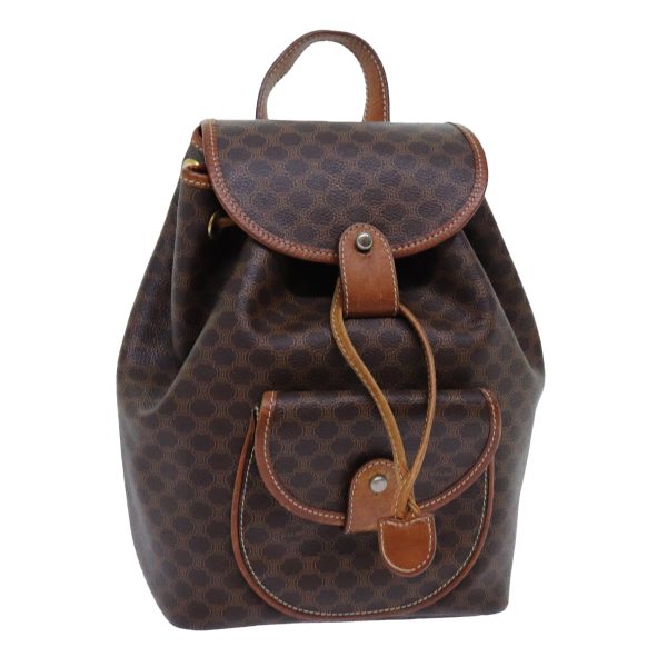 CELINE Macadam Canvas Backpack PVC Brown 71899 on Sale