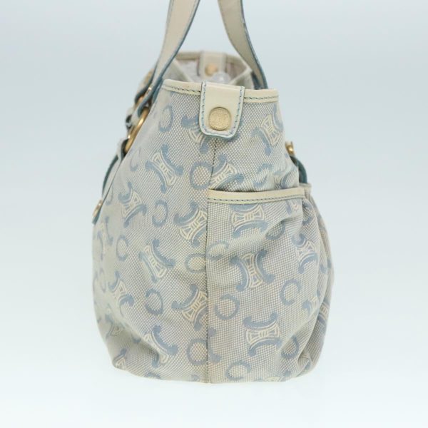 CELINE C Macadam Canvas Hand Bag Light Blue White gold 90217 Online Hot Sale