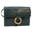 CELINE Clutch Bag Leather 2way Green 84214 Fashion