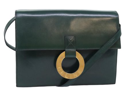 CELINE Clutch Bag Leather 2way Green 84214 Fashion