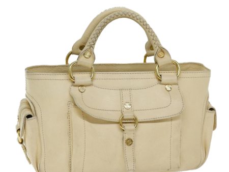 CELINE Boogie bag Hand Bag Leather Beige bs14379 For Cheap