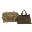 CELINE BOTTEGA VENETA Macadam Canvas Hand Bag PVC nylon 2Set Brown yk10348 For Cheap