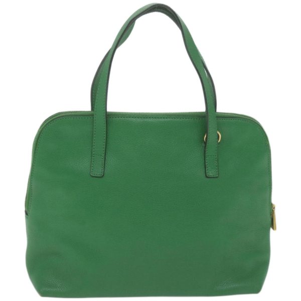 CELINE Hand Bag Leather 2way Green 66491 For Discount