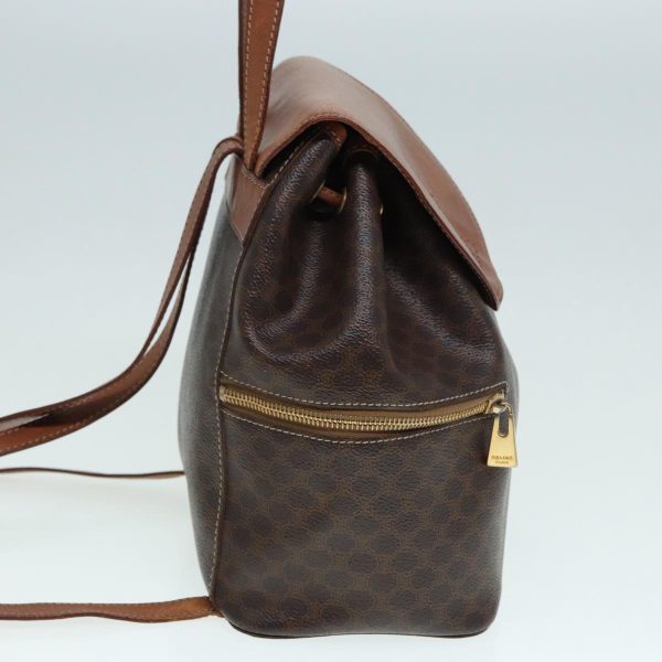 CELINE Macadam Canvas Backpack PVC Leather Brown Gold 89236 For Discount