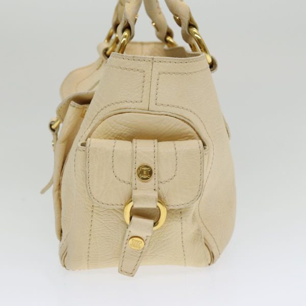 CELINE Boogie bag Hand Bag Leather Beige ti1845 Online Sale