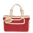 CELINE Boogie bag Hand Bag Straw Red yk13094 Fashion