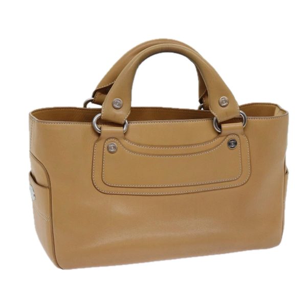 CELINE Boogie Hand Bag Leather Beige hk1218 Cheap