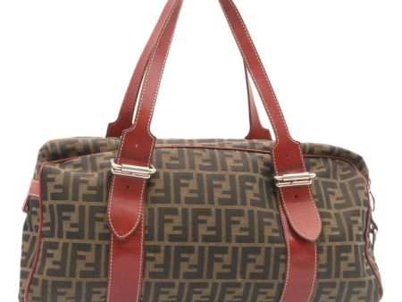 FENDI Zucca Canvas Boston Bag Brown Red  am1732g Supply