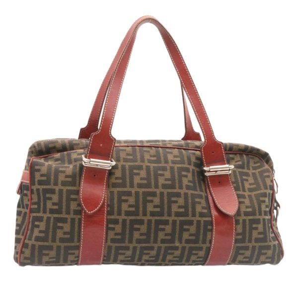 FENDI Zucca Canvas Boston Bag Brown Red  am1732g Supply