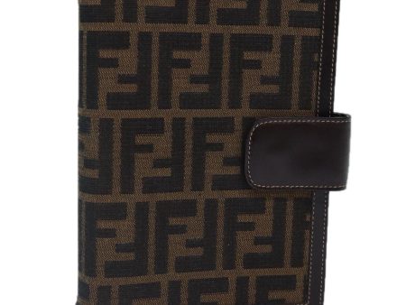 FENDI Zucca Canvas Day Planner Cover Brown Black gold  ac3226 Fashion