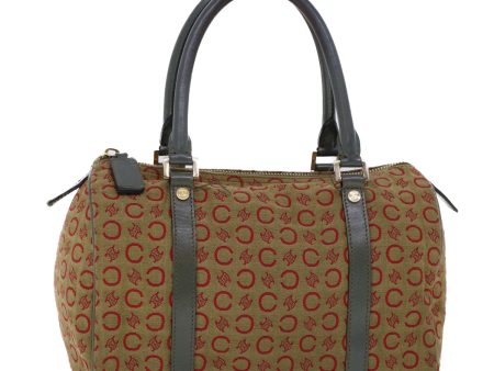 CELINE C Macadam Canvas Hand Bag Leather Khaki 53734 Online Sale