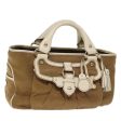 CELINE Hand Bag Canvas Brown 75136 Discount