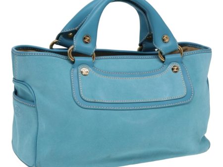 CELINE Hand Bag Suede Blue 84759 For Discount