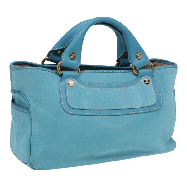 CELINE Hand Bag Suede Blue 84759 For Discount