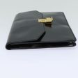 CELINE Clutch Bag Enamel Black 79686 For Cheap