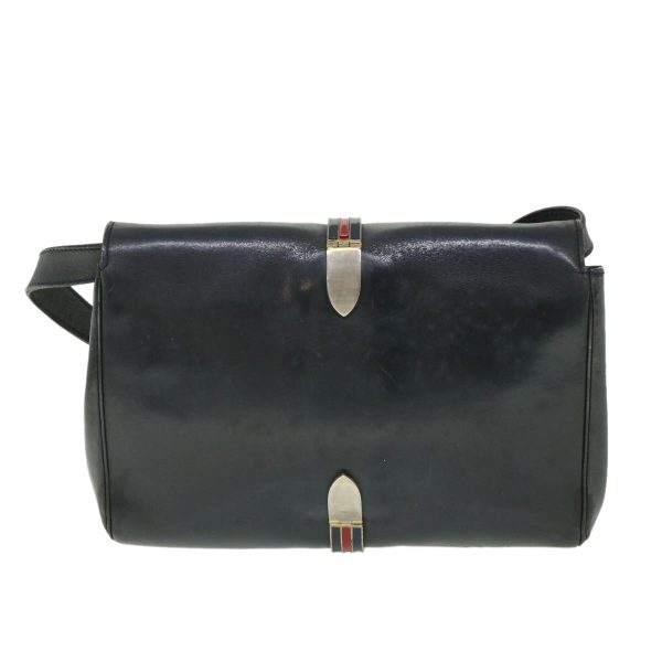 CELINE Horse Carriage Shoulder Bag Leather Navy bs8618 Discount