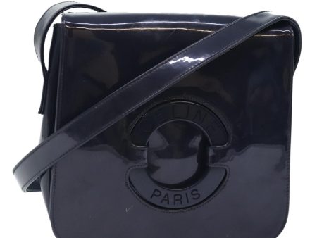 CELINE Circle Shoulder Bag Enamel Navy Silver 90803 Online Hot Sale