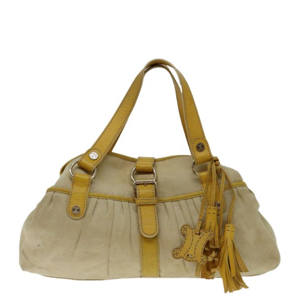 CELINE Hand Bag Canvas Yellow bs12770 Online Hot Sale