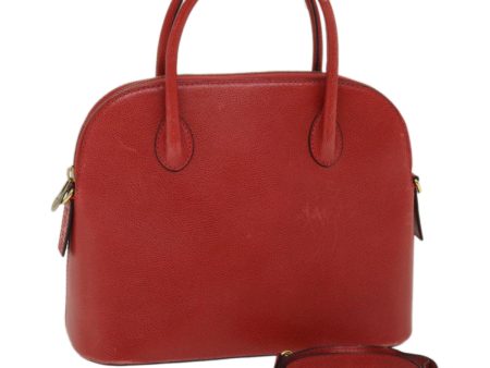 CELINE Hand Bag Leather 2way Red 67191 Online